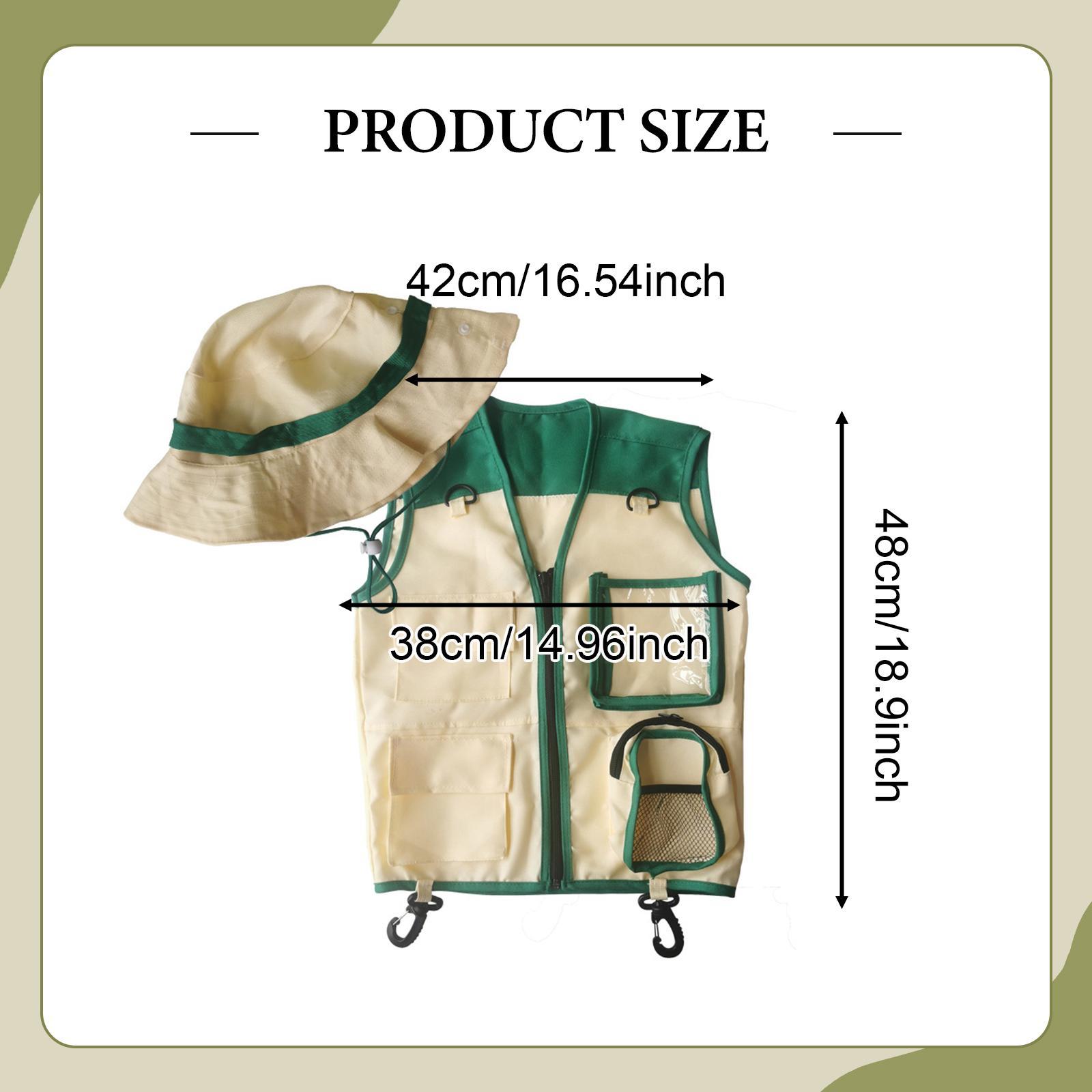 Outdoor Adventure Kit For Kids - 어린이용 탐험가 조끼와 모자 세트, 역할극