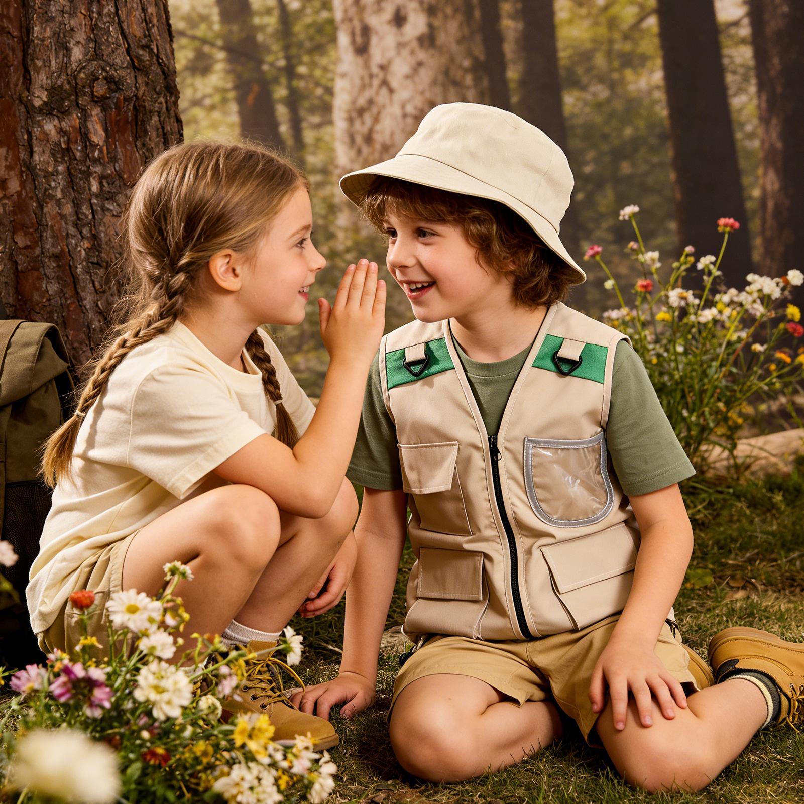 어린이용 탐험가 모자와 조끼 세트, 옷 입히기 놀이,  - Outdoor Adventure Kit For Kids 리뷰 및 가격